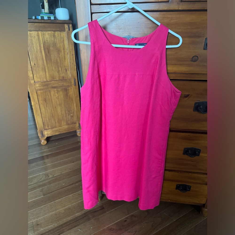 Pink linen dress